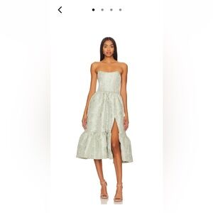 Virginia Dress in Sage Windsor Brocade